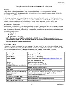 Smartphone Configuration Information for Alverno Faculty/Staff Overview