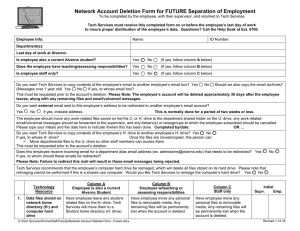 Network Account Deletion Form for FUTURE Separation of Employment