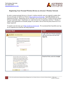 Registering Your Personal Wireless Devices on Alverno’s Wireless Network