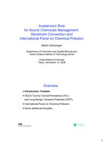 Academia’s Role for Sound Chemicals Management: Stockholm Convention and