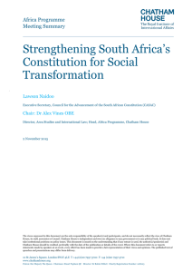 Strengthening South Africa’s Constitution for Social Transformation