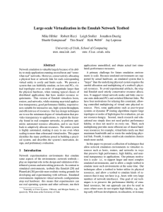 Large-scale Virtualization in the Emulab Network Testbed