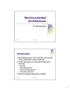 Service-oriented Architectures Introduction B. Ramamurthy