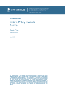 India’s Policy towards Burma Gareth Price Asia ASP 2013/02