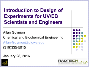 Introduction to Design of Experiments for UV/EB Scientists and Engineers