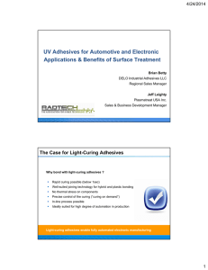 UV Adhesives for Automotive and Electronic 4/24/2014