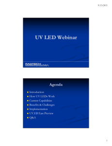UV LED Webinar Agenda