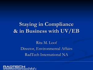 Staying in Compliance &amp; in Business with UV/EB Rita M. Loof