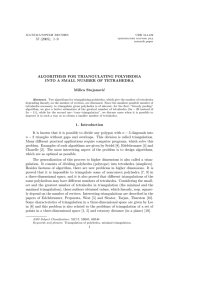 57 (2005), 1–9 ALGORITHMS FOR TRIANGULATING POLYHEDRA Milica Stojanovi´