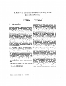 A Markovian Extension of  Valiant’s Learning Model (Extended Abstract) .