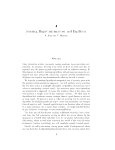 4 Learning, Regret minimization, and Equilibria