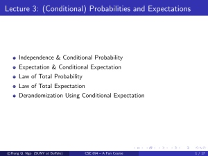 Lecture 3: (Conditional) Probabilities and Expectations