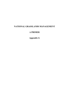 NATIONAL GRASSLANDS MANAGEMENT A PRIMER Appendix G