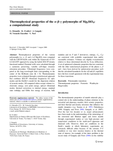 Thermophysical properties of the a–b–c polymorphs of Mg SiO :