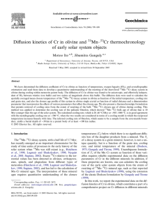 Diﬀusion kinetics of Cr in olivine and Mn– Cr thermochronology