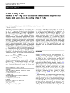 Kinetics of Fe –Mg order–disorder in orthopyroxene: experimental