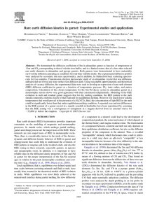 Rare earth diffusion kinetics in garnet: Experimental studies and applications doi:10.1016/j.gca.2004.09.025 M T