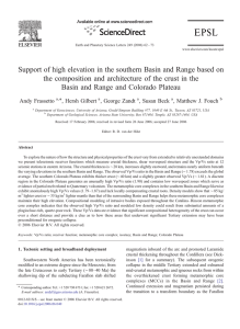 Support of high elevation in the southern Basin and Range... the composition and architecture of the crust in the
