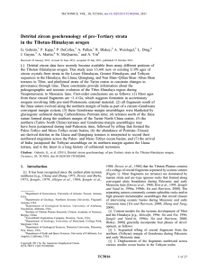 ‐Tertiary strata Detrital zircon geochronology of pre ‐Himalayan orogen in the Tibetan