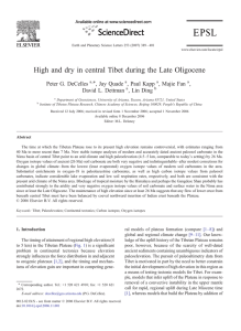 High and dry in central Tibet during the Late Oligocene