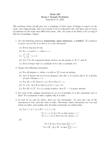 Math 220 Exam 1 Sample Problems September 21, 2003