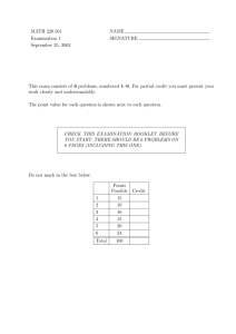 MATH 220.501 NAME Examination 1 SIGNATURE