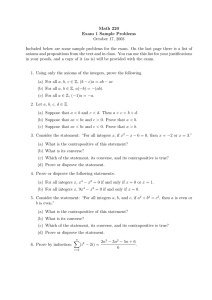 Math 220 Exam 1 Sample Problems October 17, 2003