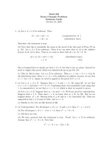Math 220 Exam 2 Sample Problems Solutions Guide October 21, 2003
