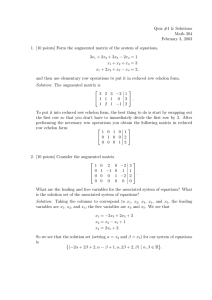 Quiz #1 &amp; Solutions Math 304 February 3, 2003