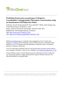 Dendroctonus pseudotsugae Curculionidae) Antiaggregation Pheromone Concentrations using an Instantaneous Puff Dispersion Model