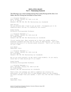 The following is an e-mail exchange between Prof. Grady Rizeng... Marks, that Prof. Rizeng has forwarded to Dean Nolira. DEFLATING GRADY