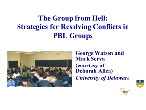 The Group from Hell: Strategies for Resolving Conflicts in PBL Groups