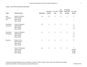 University of Delaware Career Plans 2013 Final Report_3 1 STILL