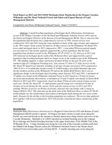 Final Report on 2012 and 2013 ISSSP Harlequin Duck Monitoring... Willamette and Mt. Hood National Forests and Salem and Eugene...