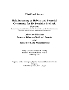 2006 Final Report Field Inventory of Habitat and Potential Species