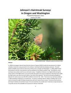 Johnson’s Hairstreak Surveys in Oregon and Washington Prepared by Raymond J. Davis