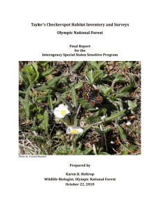 Taylor’s Checkerspot Habitat Inventory and Surveys Olympic National Forest