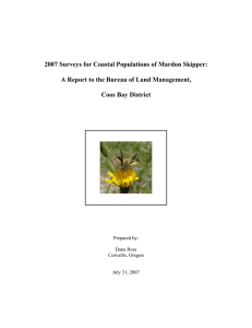 2007 Surveys for Coastal Populations of Mardon Skipper: Coos Bay District