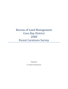 Bureau	of	Land	Management Coos	Bay	District 2008 Forest	Carnivore	Survey