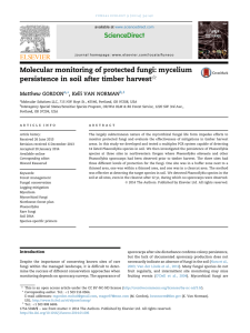 ScienceDirect Molecular monitoring of protected fungi: mycelium N