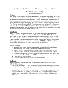Final Report for the 2007 Non-vascular Plant Survey and Reference...  Project Lead:  Kathy Ahlenslager
