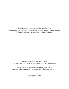 Final Report of Revisits and Surveys for Five