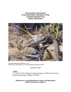 Conservation Assessment of the Great Basin Population of the Columbia Spotted Frog