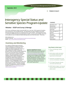 Interagency Special Status and Sensitive Species Program-Update