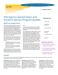 Interagency Special Status and Sensitive Species Program-Update ISSSSP List Update News