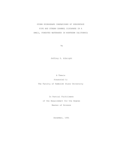 STORM HYDROGRAPH COMPARISONS OF SUBSURFACE SMALL, FORESTED WATERSHED IN NORTHERN CALIFORNIA