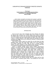 SUBSURFACE DRAINAGE ERODES FORESTED GRANITIC TERRANE