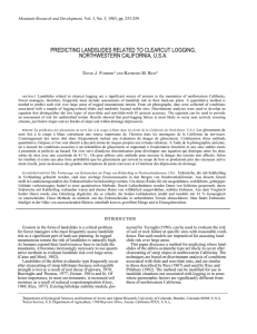 PREDICTING LANDSLIDES RELATED TO CLEARCUT LOGGING, NORTHWESTERN CALIFORNIA, U.S.A .