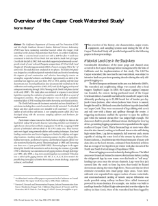 Overview of the Caspar Creek Watershed Study Norm Henry