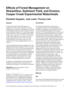 Effects of Forest Management on Streamflow, Sediment Yield, and Erosion,